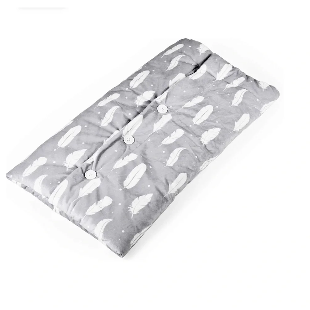 Snuggle Baby Unisex Button Up Gray/White Boho Feather Pattern